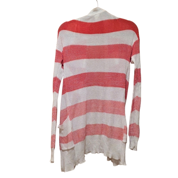 Roxy Red and White Striped Cardigan Sweater coconut girl nautical preppy - Picture 2 of 7